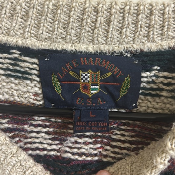EUC Vintage Lake Harmony USA Cotton Sweater Large - Picture 3 of 3